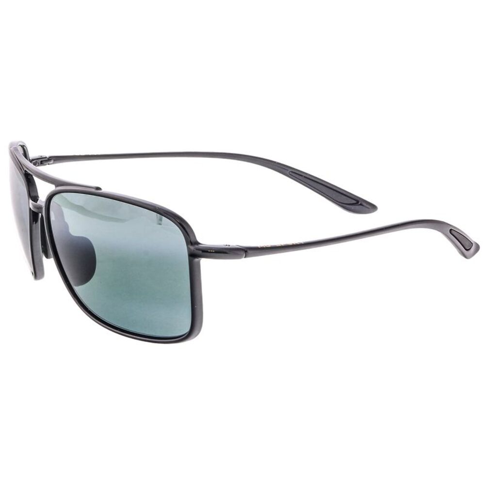 Maui Jim MJ0437S001 Refined Aviator Clarity Black Gloss Navigator Sunglasses